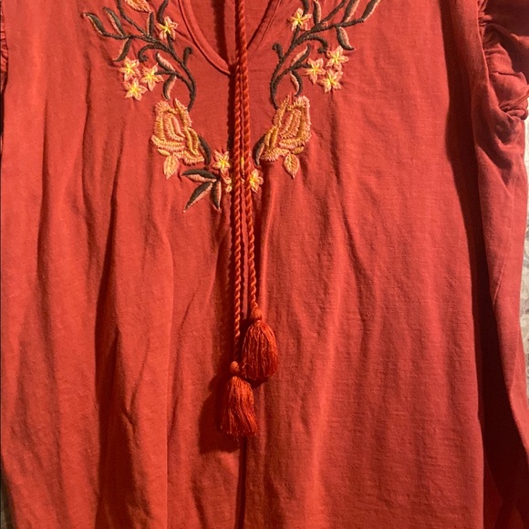 Embroidered Rust Top - Picture 6 of 8